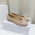 Dior CD Ballet Flat Beige Mop Front