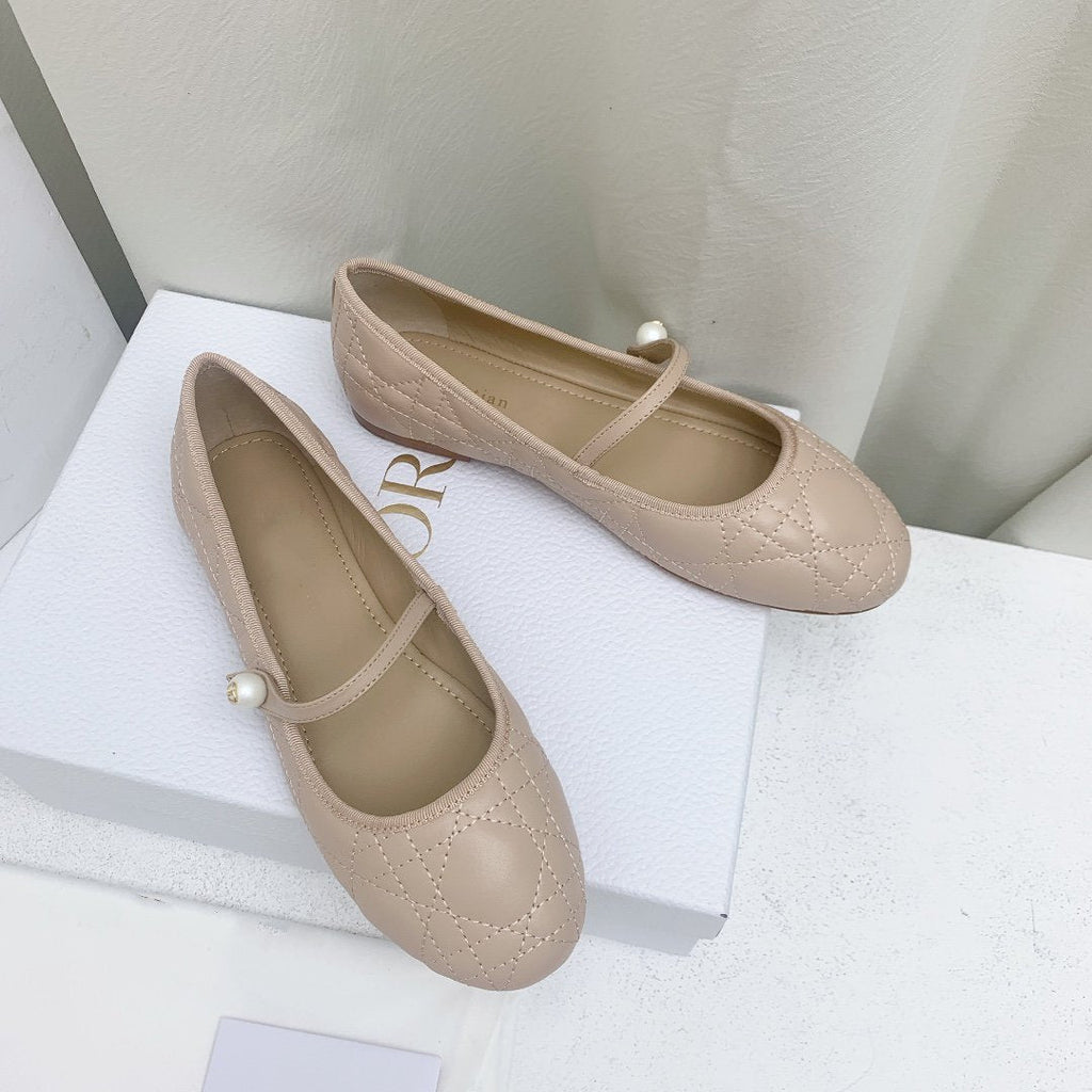 Dior CD Ballet Flat Beige Mop Middle