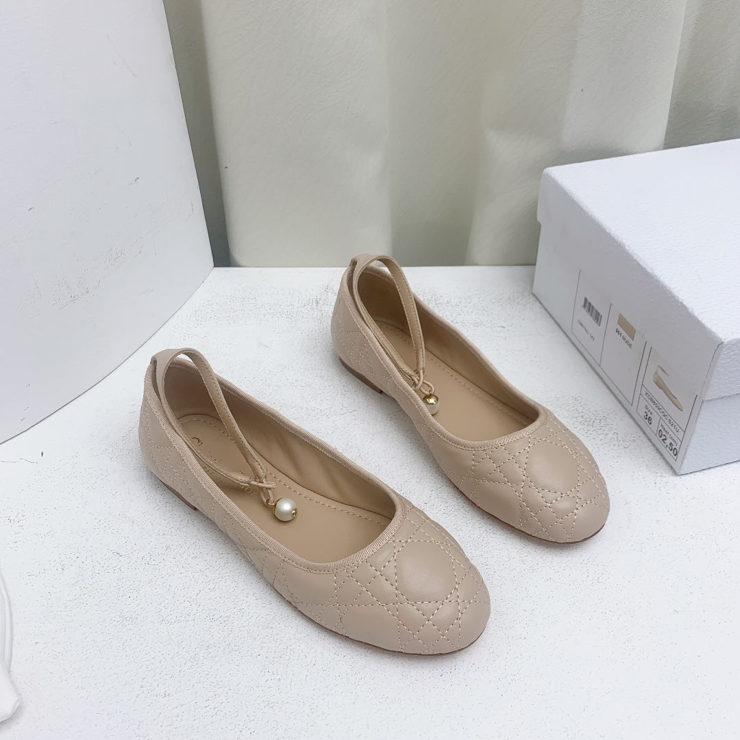 Dior CD Ballet Flat Beige Mop