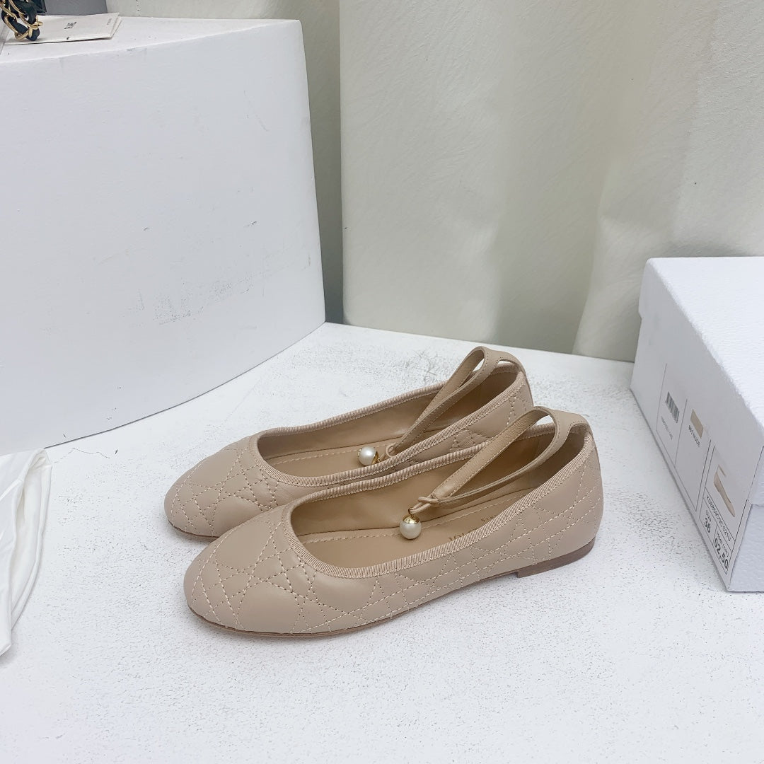 Dior CD Ballet Flat Beige Mop