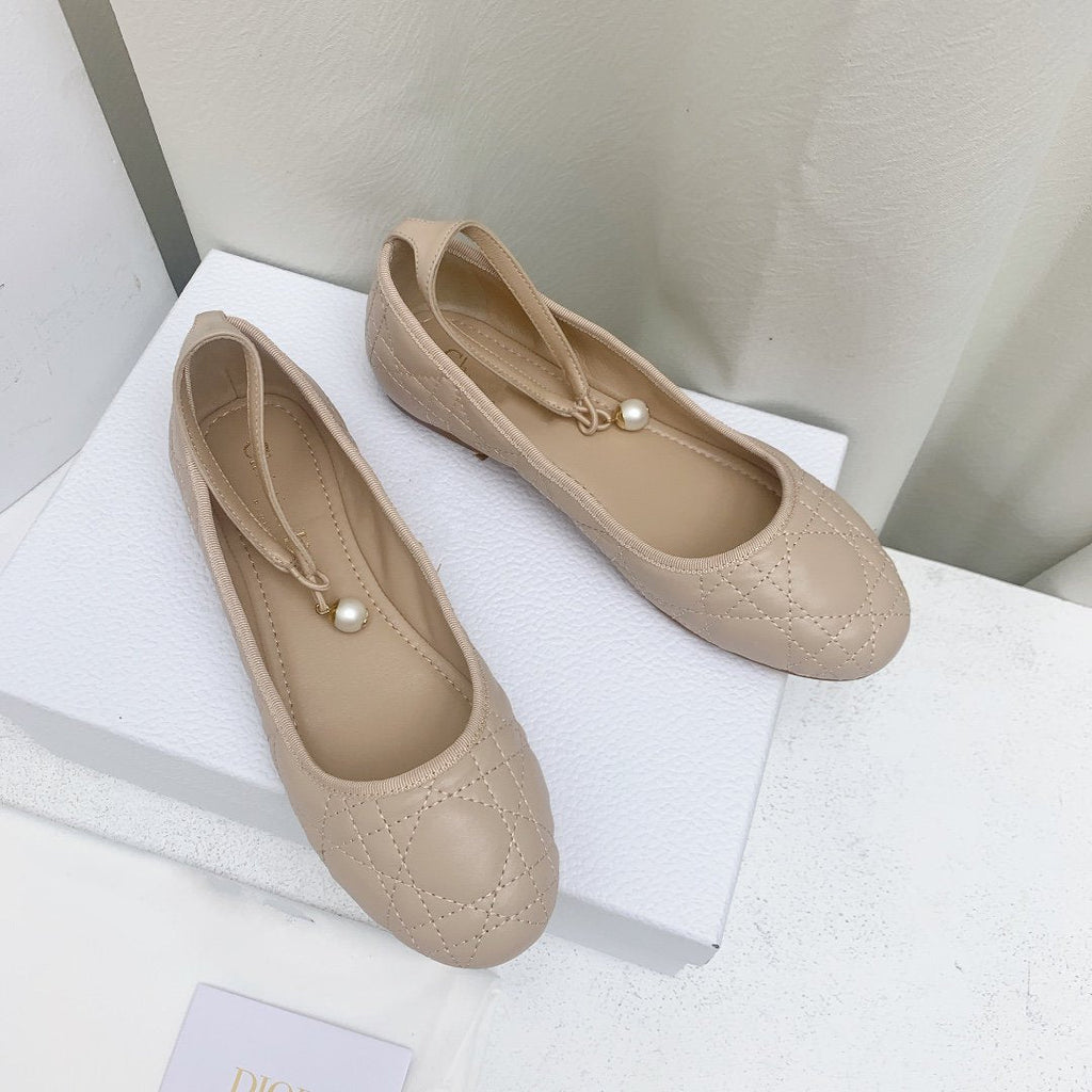 Dior CD Ballet Flat Beige Mop