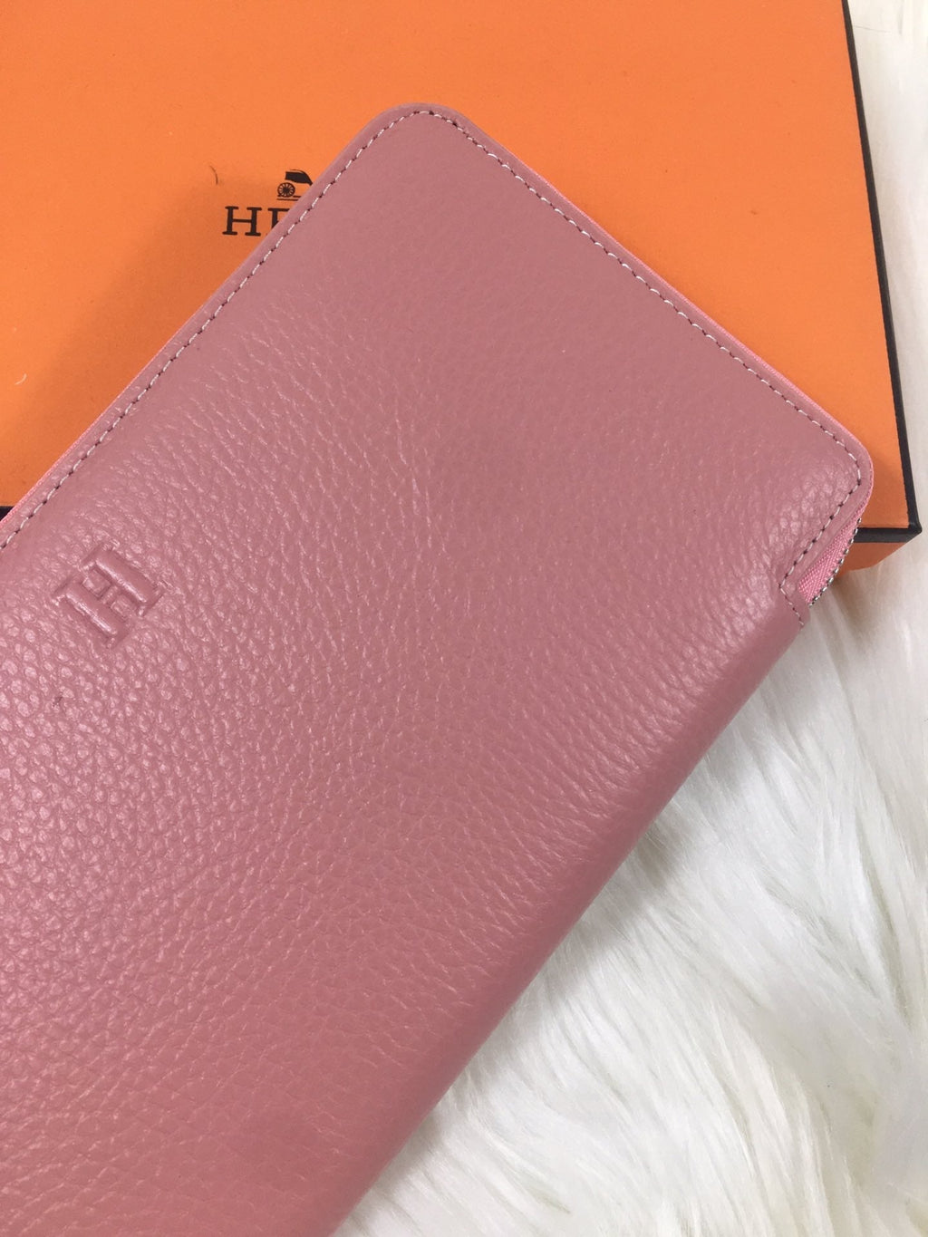 Hermes Silk'In Classic Wallet 20 Light Pink Grained Calfskin