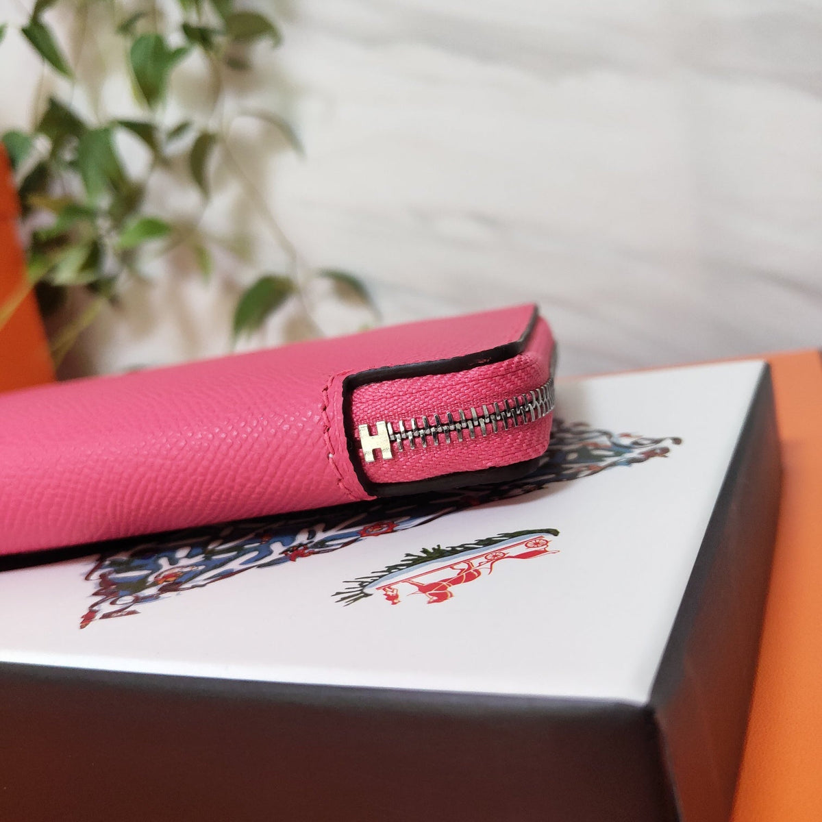 Hermes Zipper Wallet 20 Pink Epsom