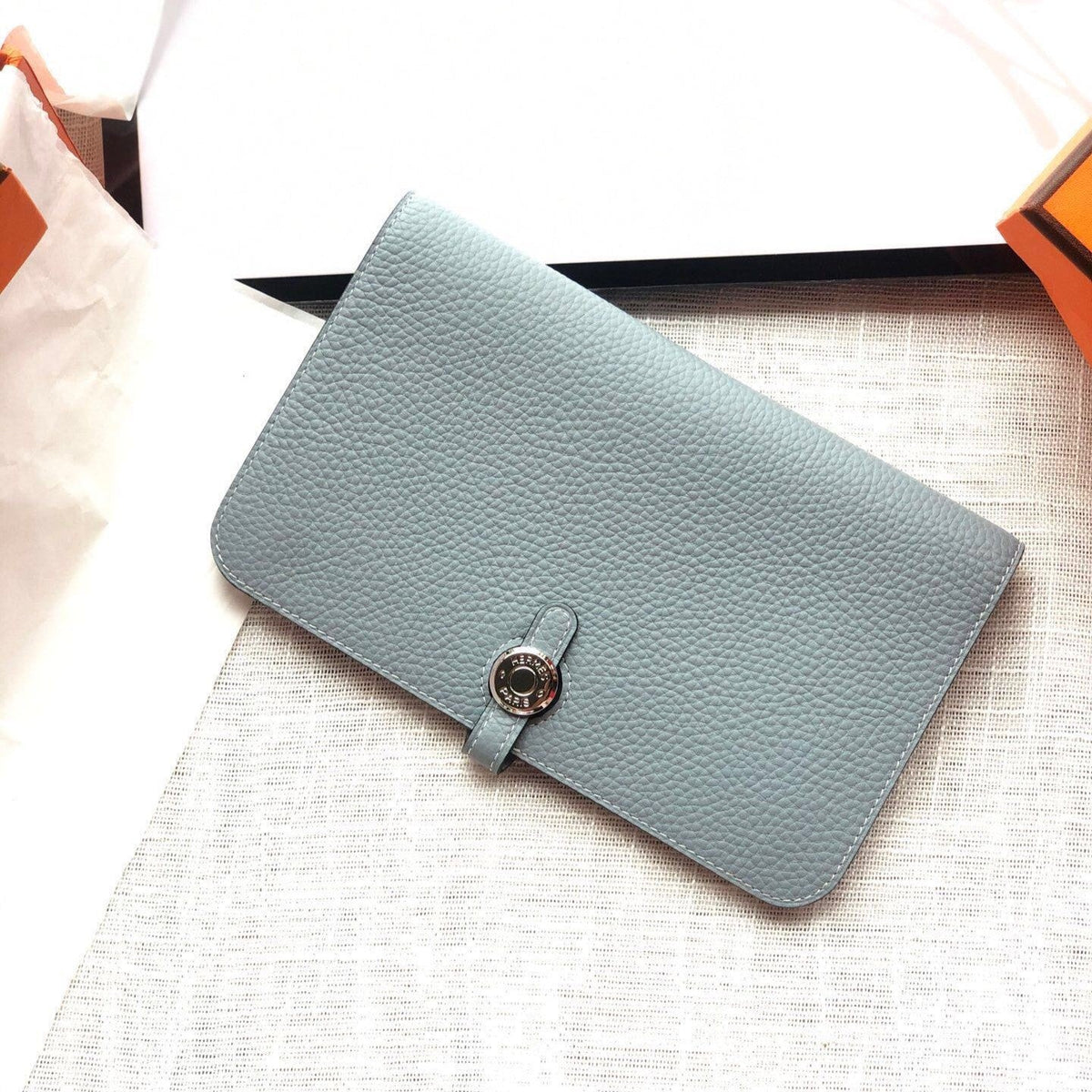 Hermes Dogon Wallet 20 Navy Blue Togo Shw