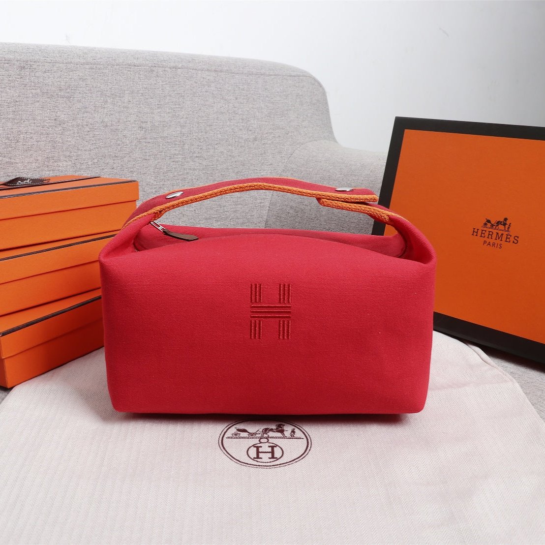 Hermes Bride-A-Brac 25 Red Canvas
