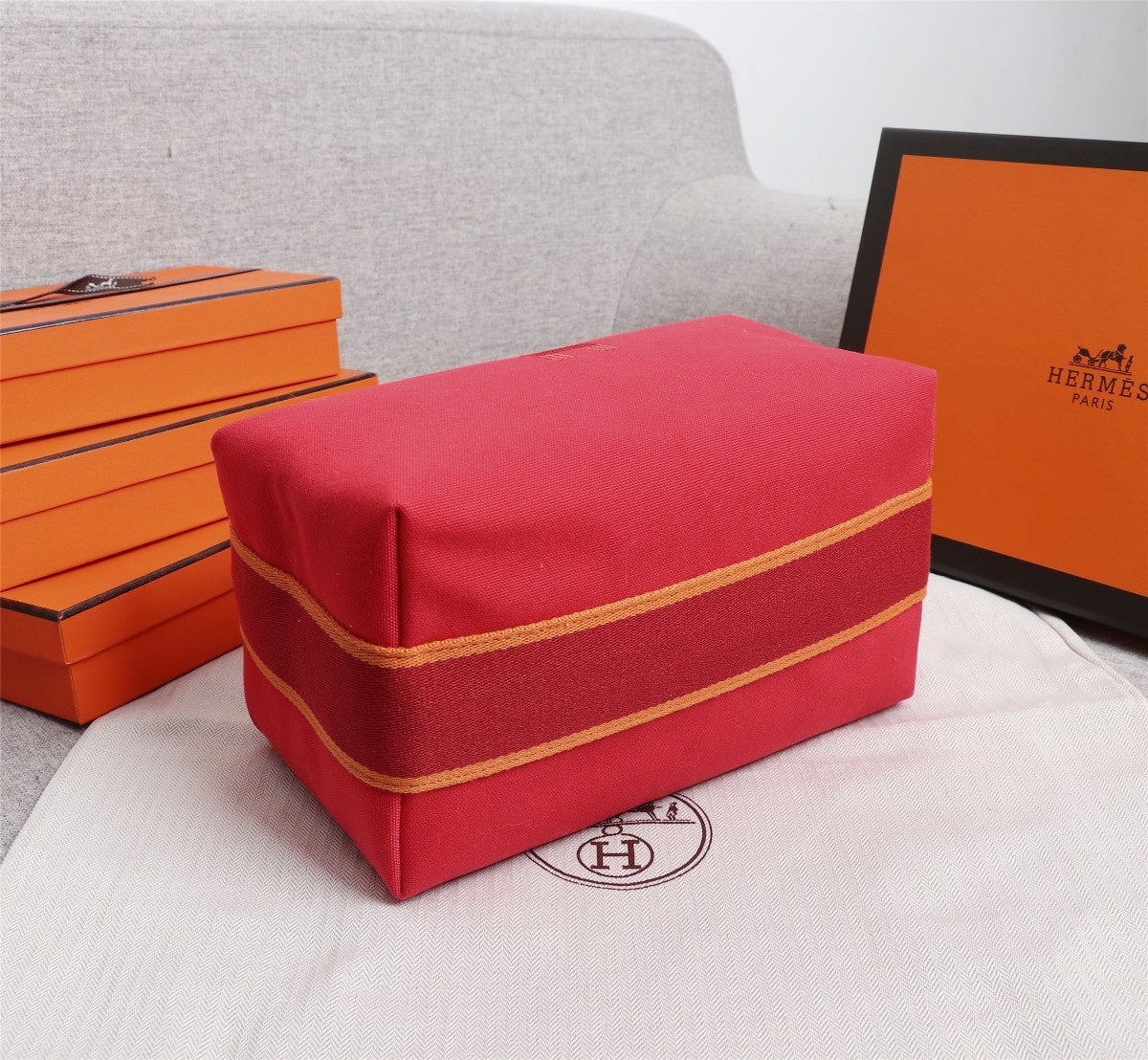 Hermes Bride-A-Brac 21 Red Canvas