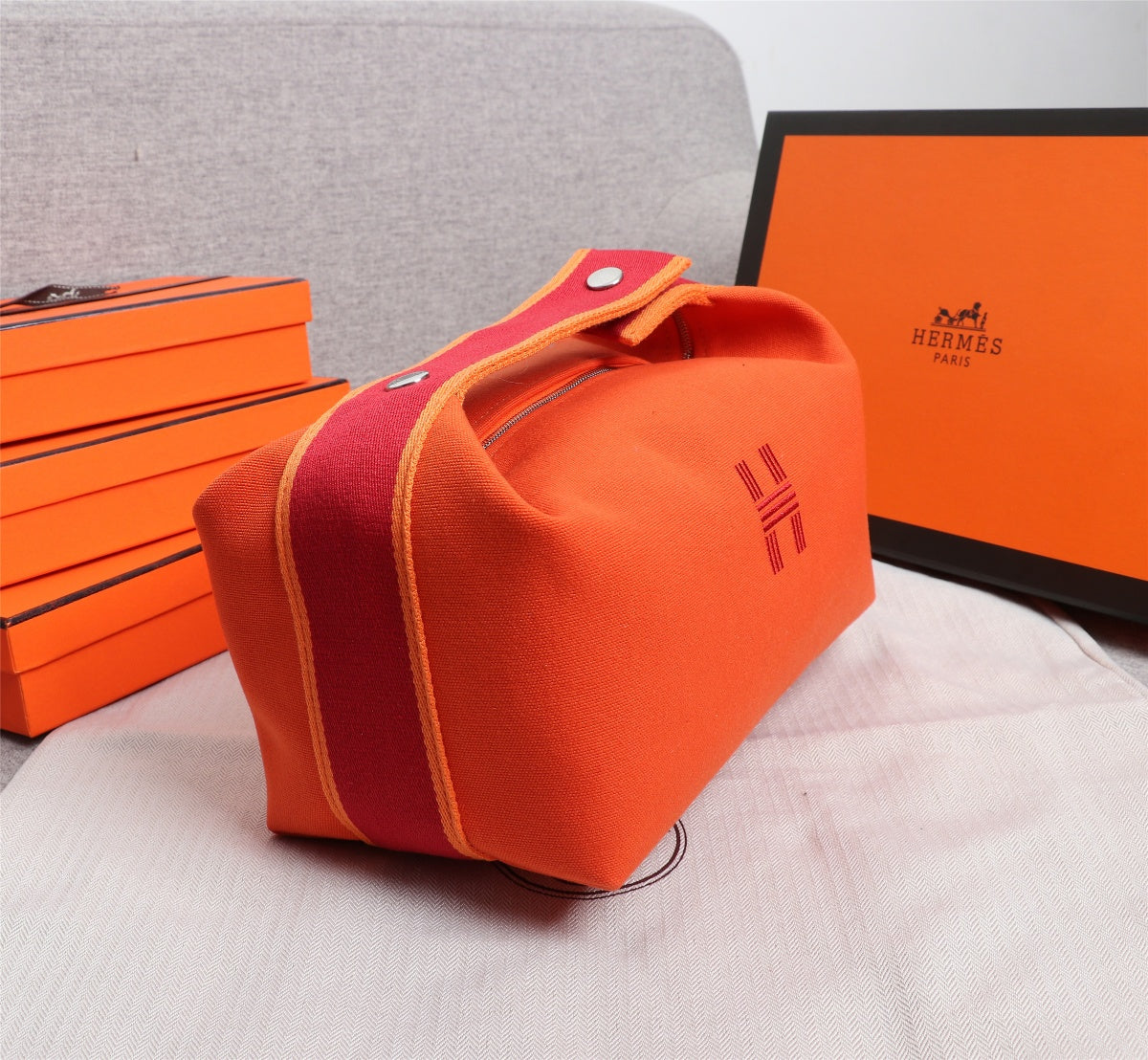 Hermes Bride-A-Brac 21 Orange Canvas