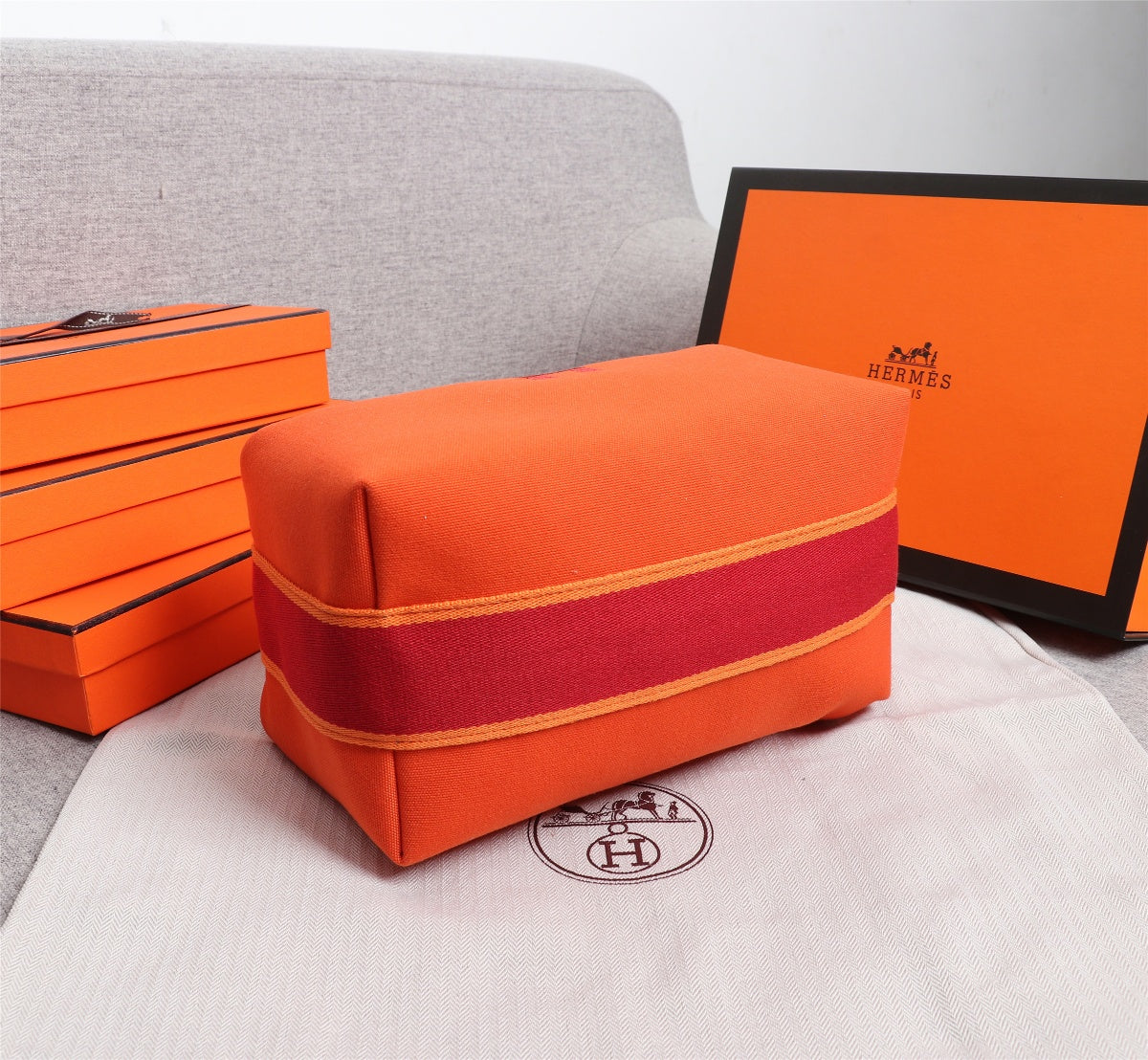 Hermes Bride-A-Brac 25 Orange Canvas