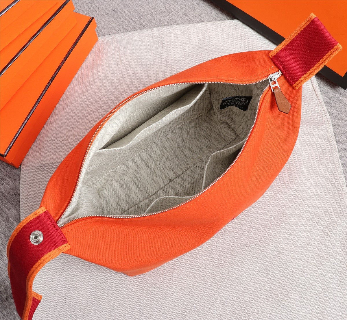 Hermes Bride-A-Brac 25 Orange Canvas