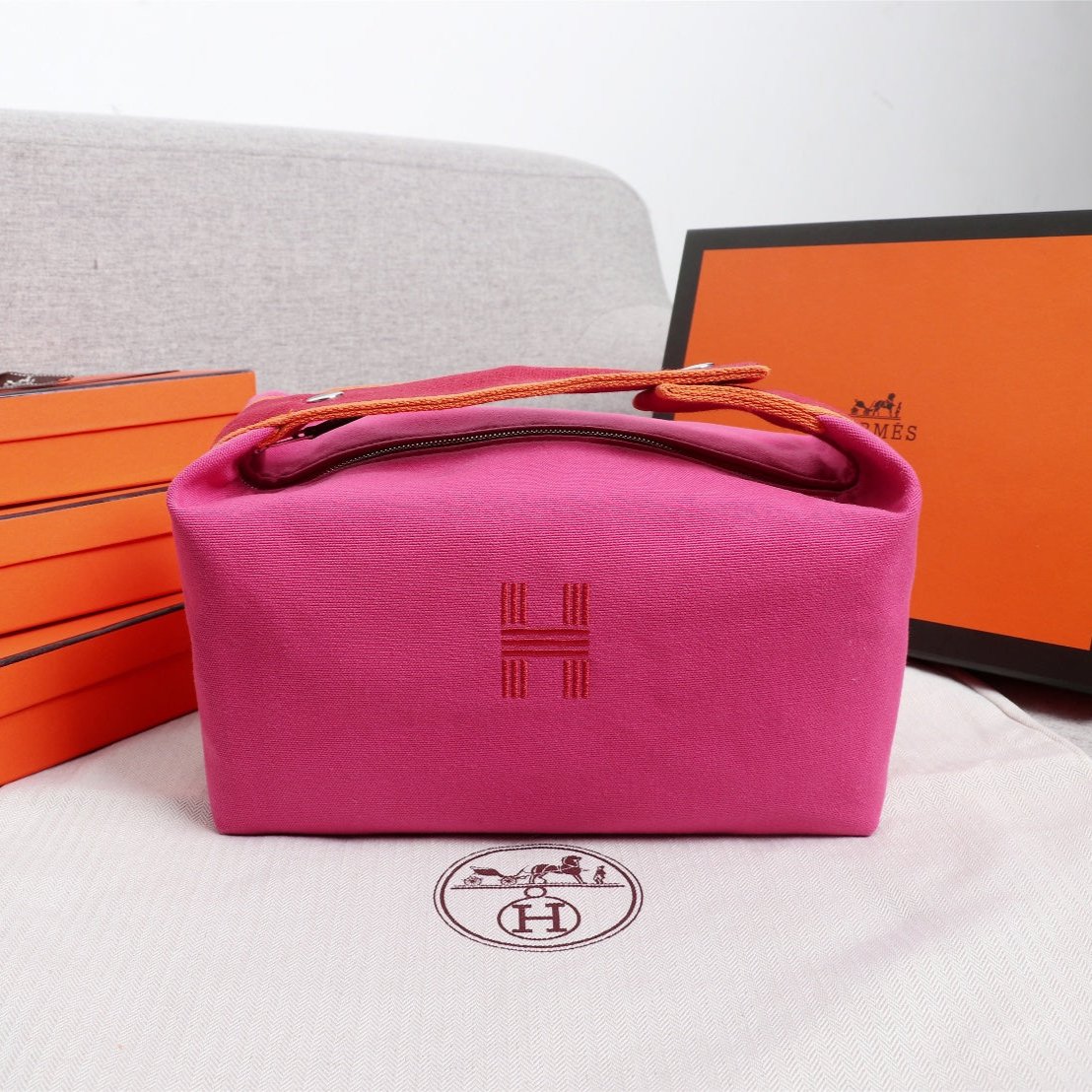 Hermes Bride-A-Brac 21 Deep Pink Canvas