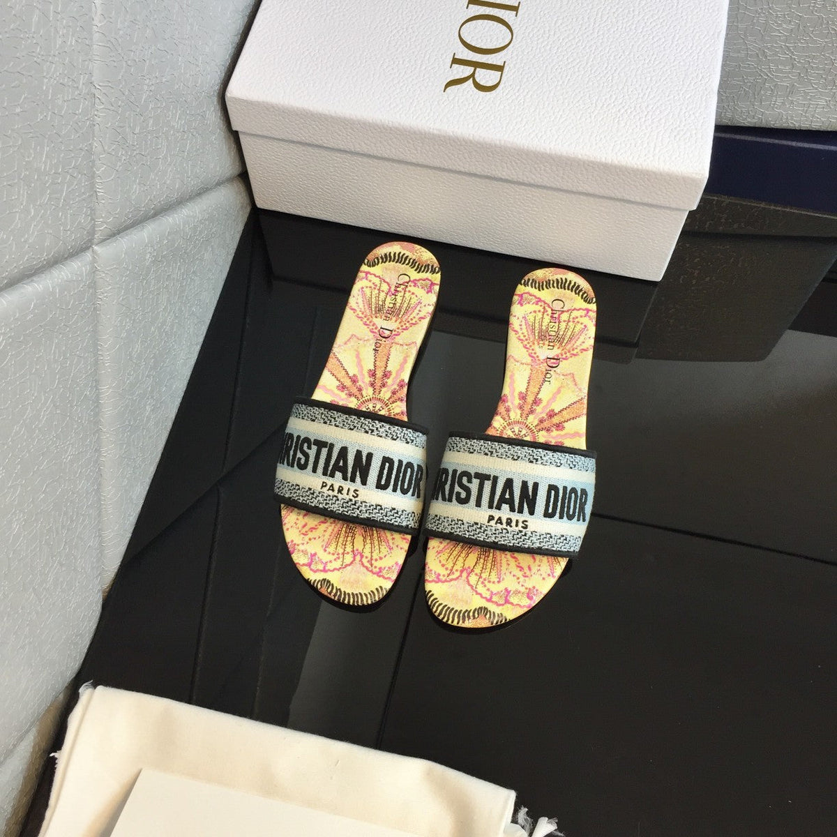 Dior CD Mule Dway Slide 10mm Multi-Motifs Style 50