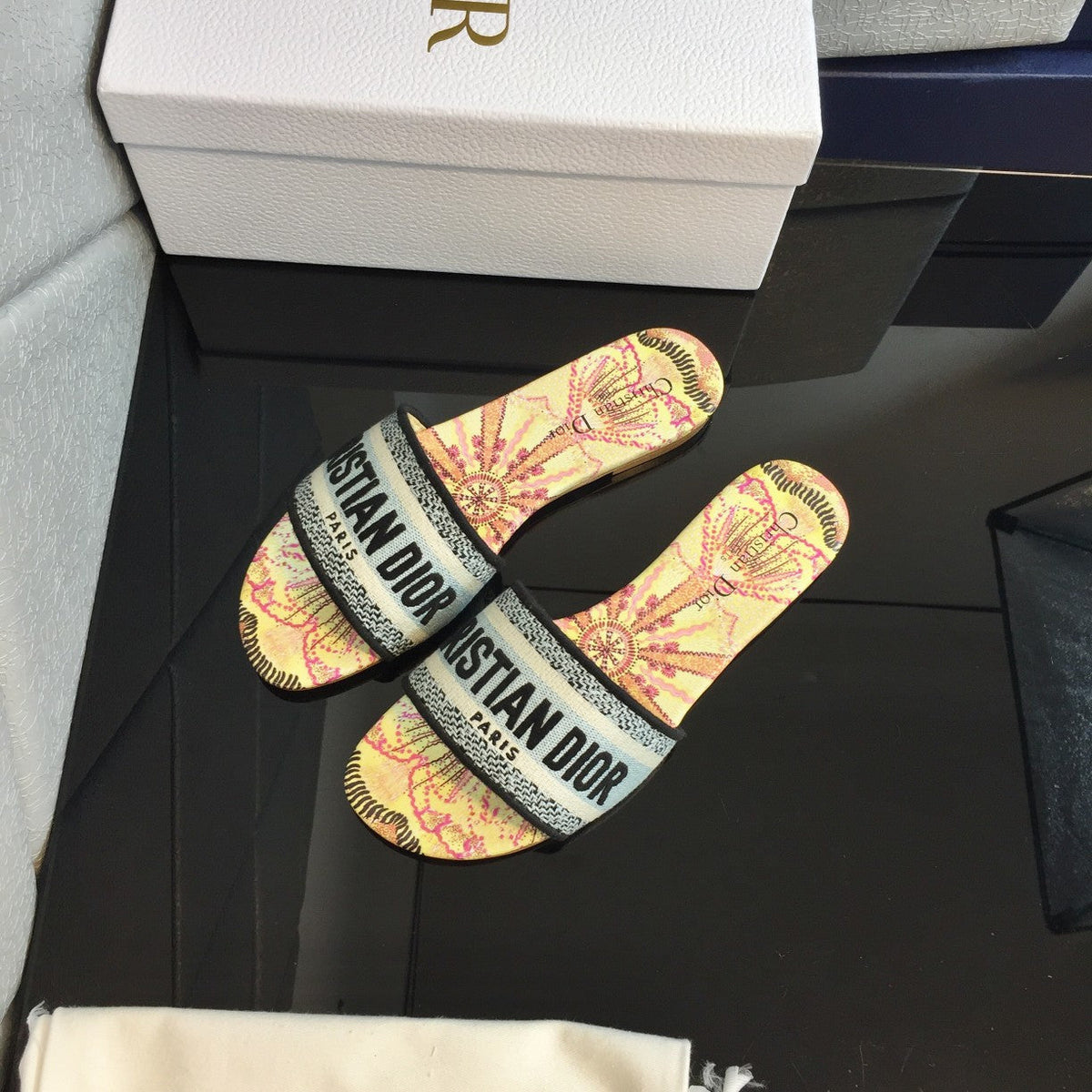 Dior CD Mule Dway Slide 10mm Multi-Motifs Style 50