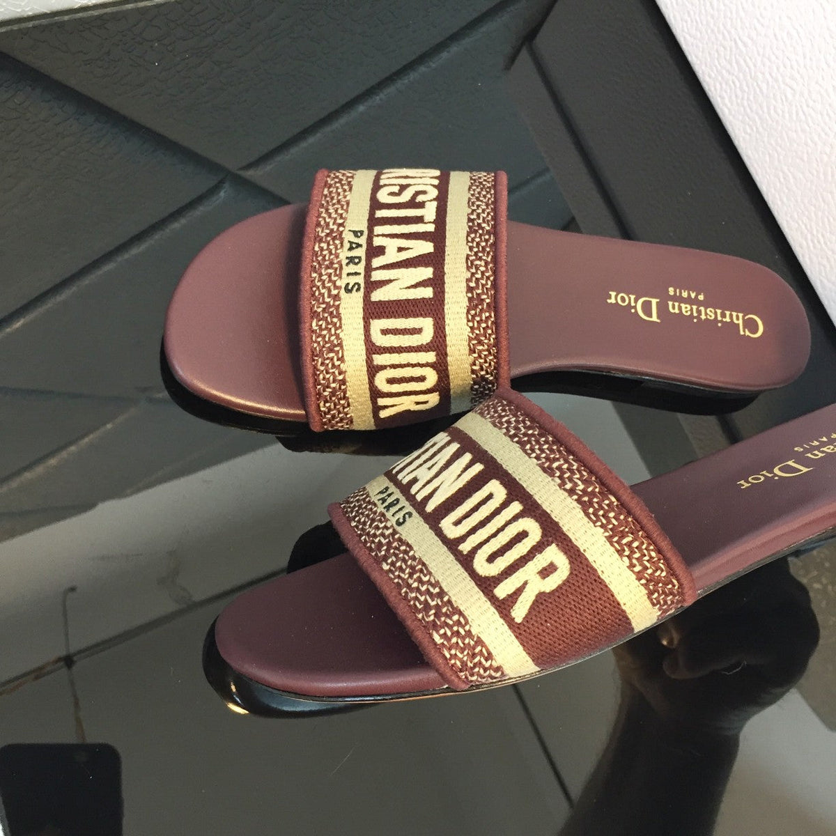 Dior CD Mule Dway Slide 10mm Multi-Motifs Style 49
