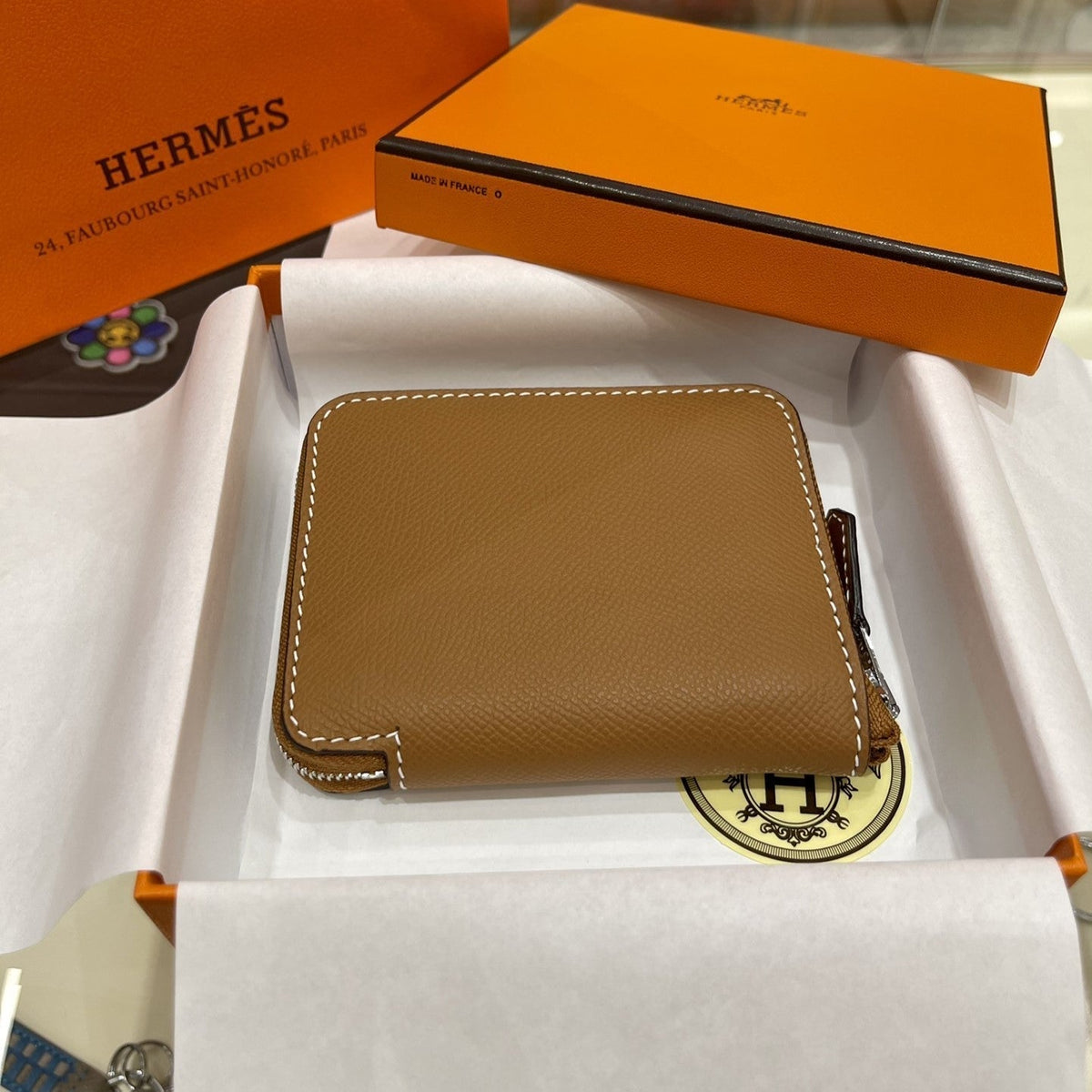 Hermes Compact Wallet 11.5 Tan Epsom
