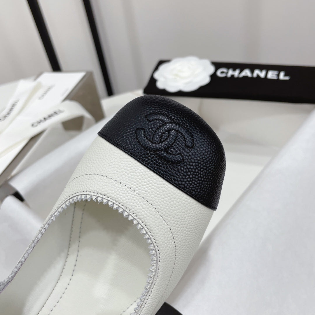 Chanel Mary Jane Block Heel White Sheepskin