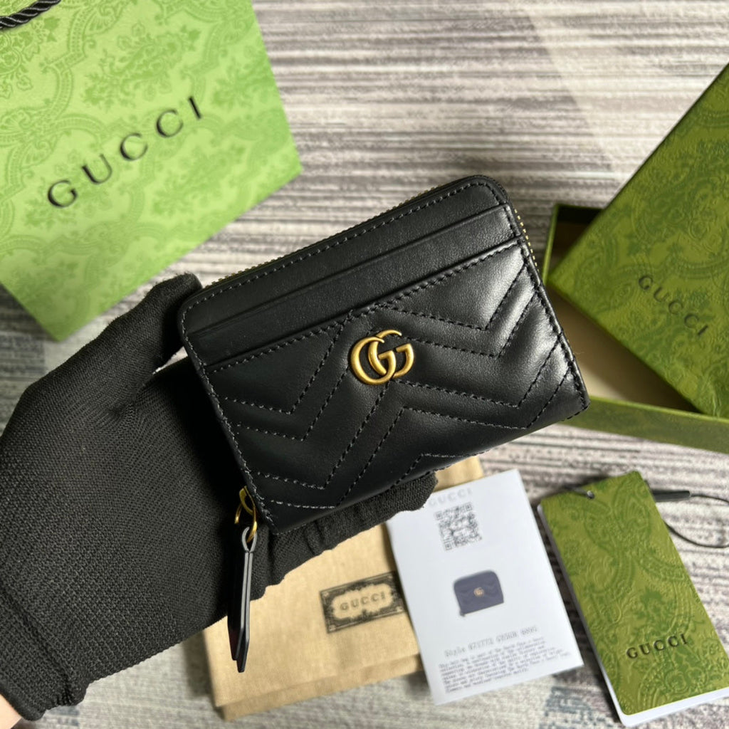 Gucci Marmont Mini 11 Wallet Black Calfskin