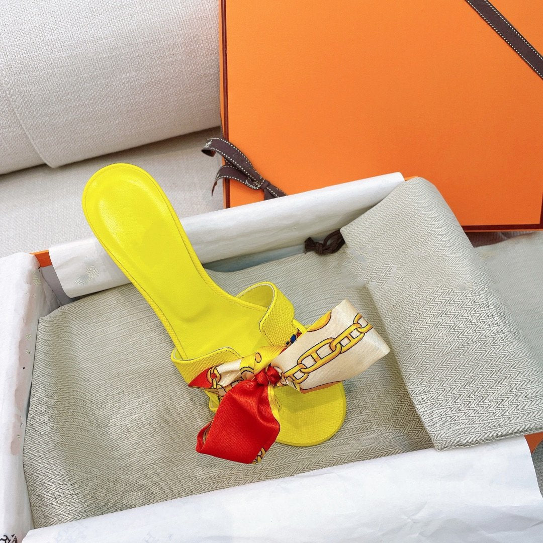 Hermes 0ASIS Sandal Epsom Calfskin Lemon