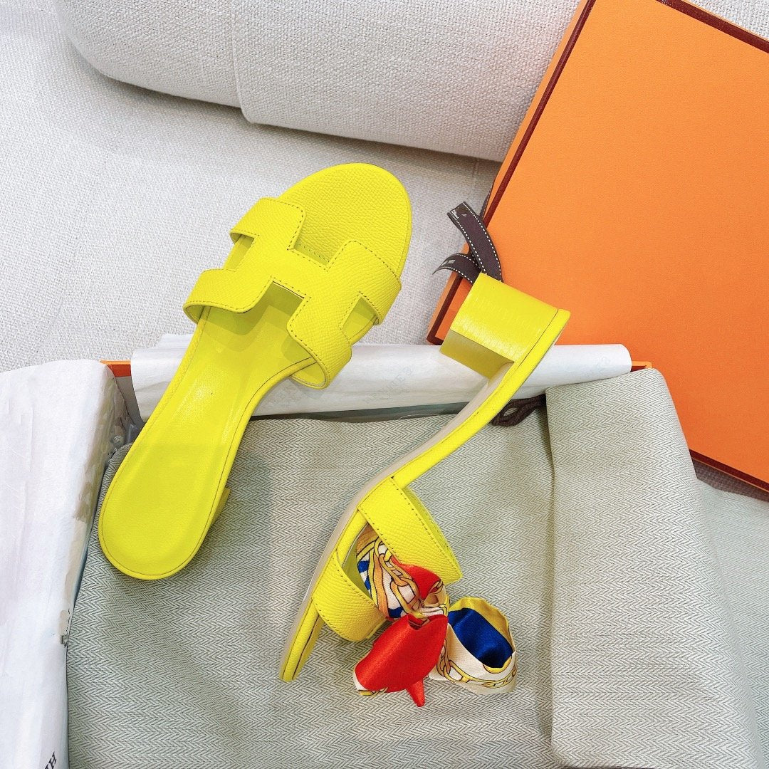Hermes 0ASIS Sandal Epsom Calfskin Lemon