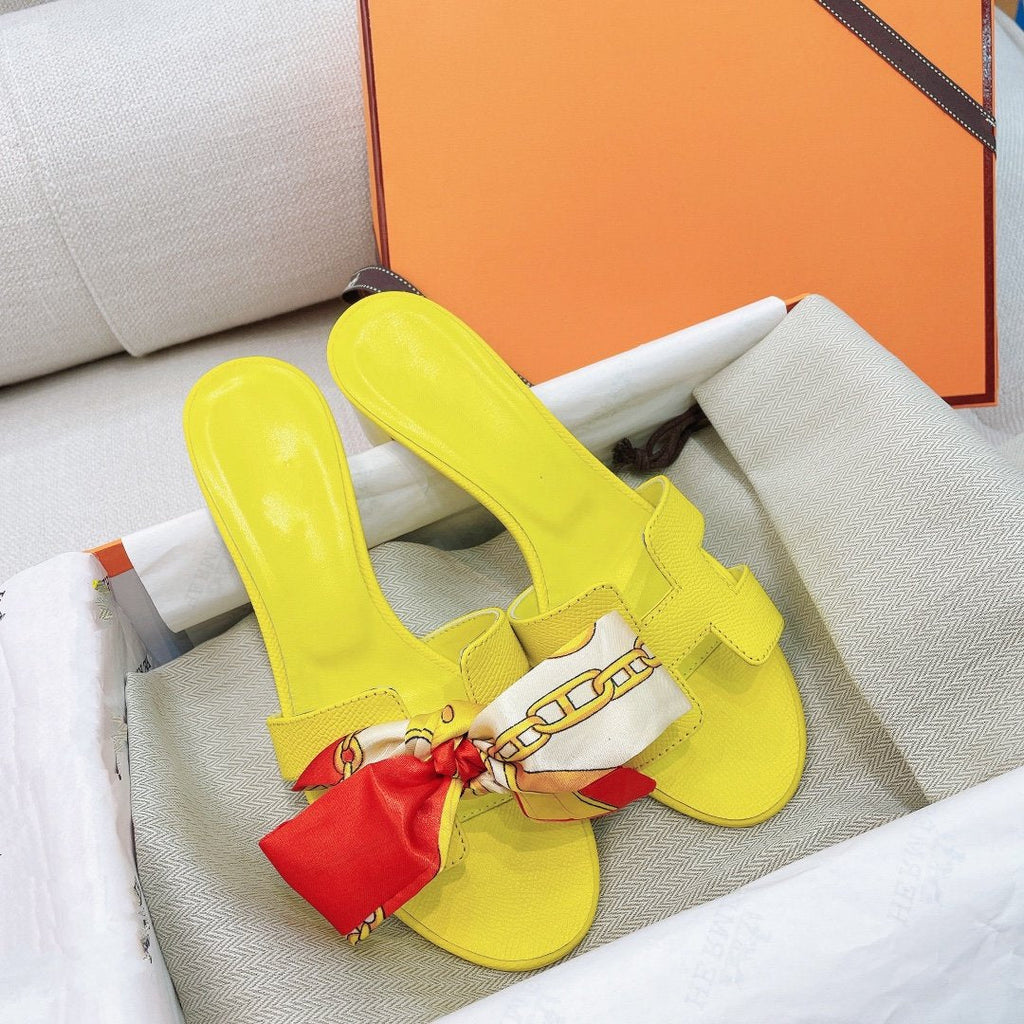Hermes 0ASIS Sandal Epsom Calfskin Lemon