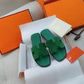 Hermes 0RAN Sandal Ocean Leather/Suede