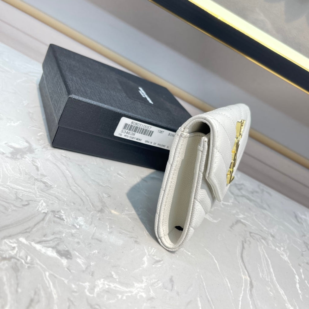 Monogram 12 White Calfskin Card Holder