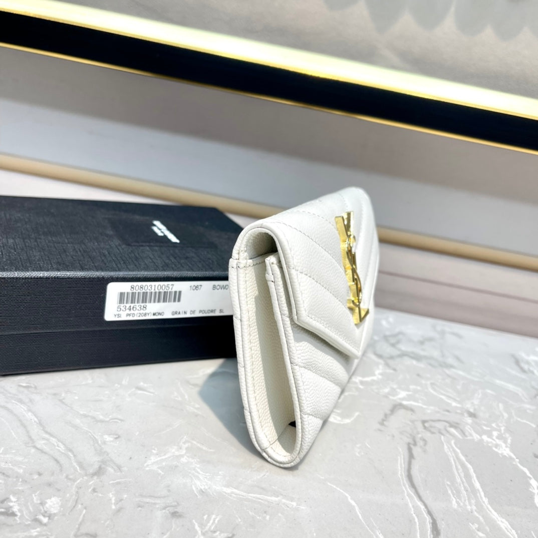 Monogram 12 White Calfskin Card Holder