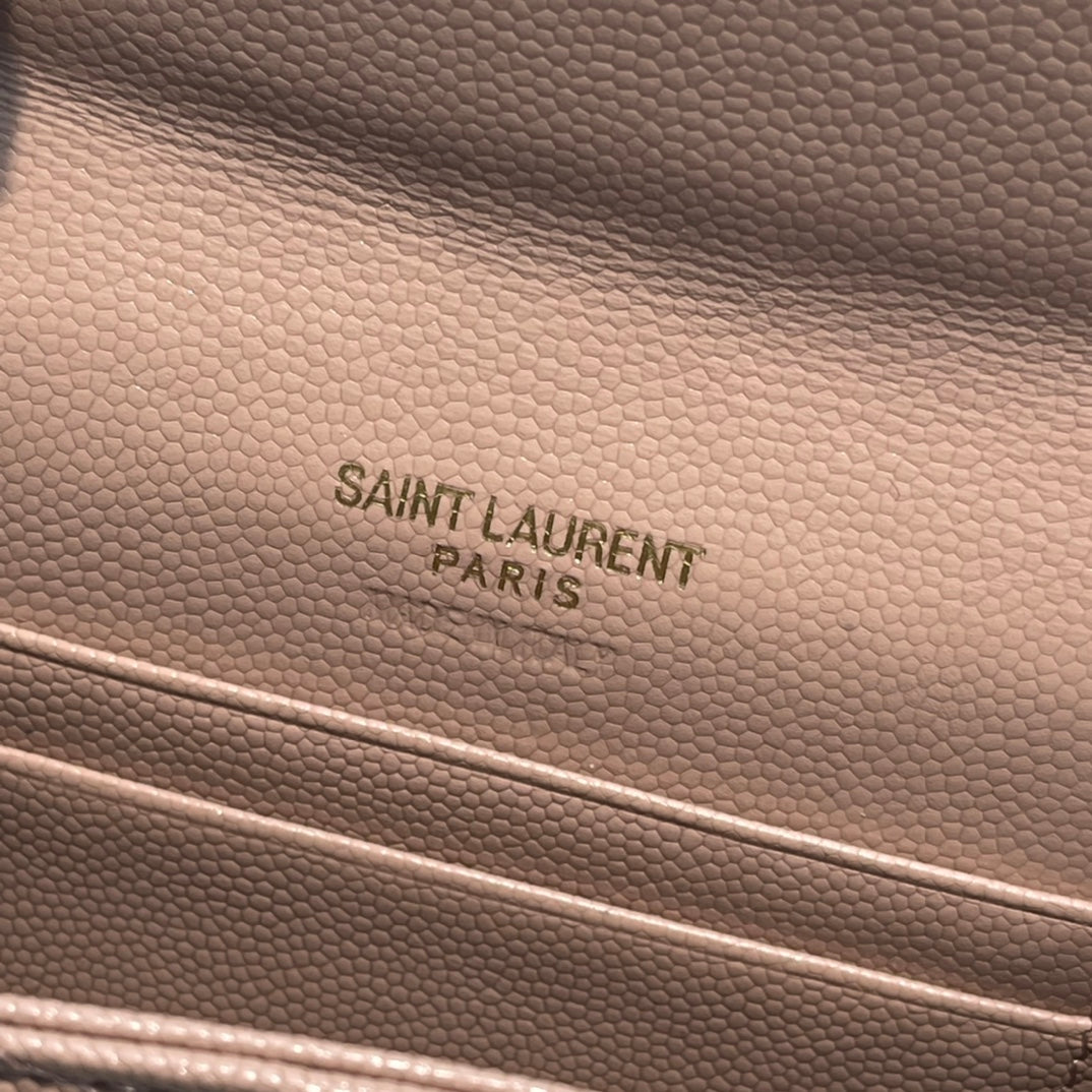 Monogram 12 Pink Salmon Calfskin Card Holder