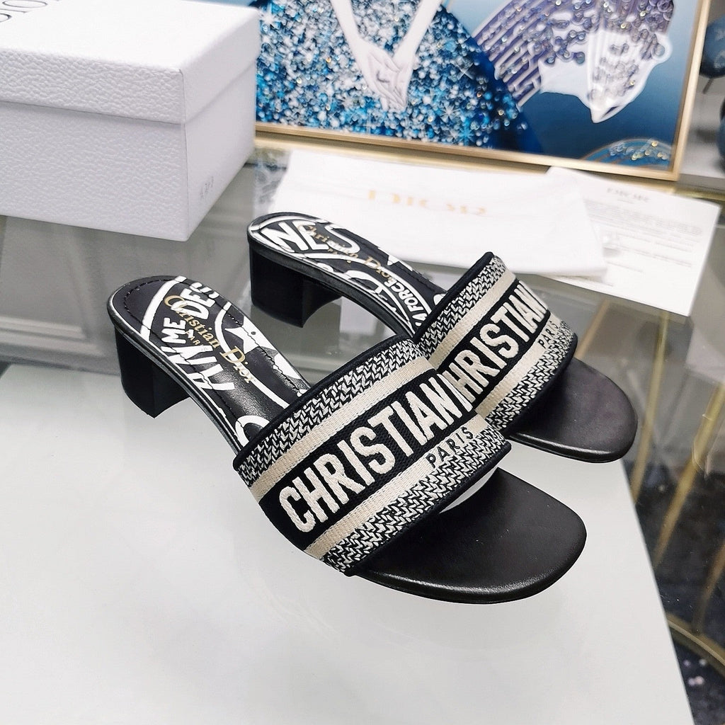 Dior CD Mule Dway Heeled Slide 45mm Style 46