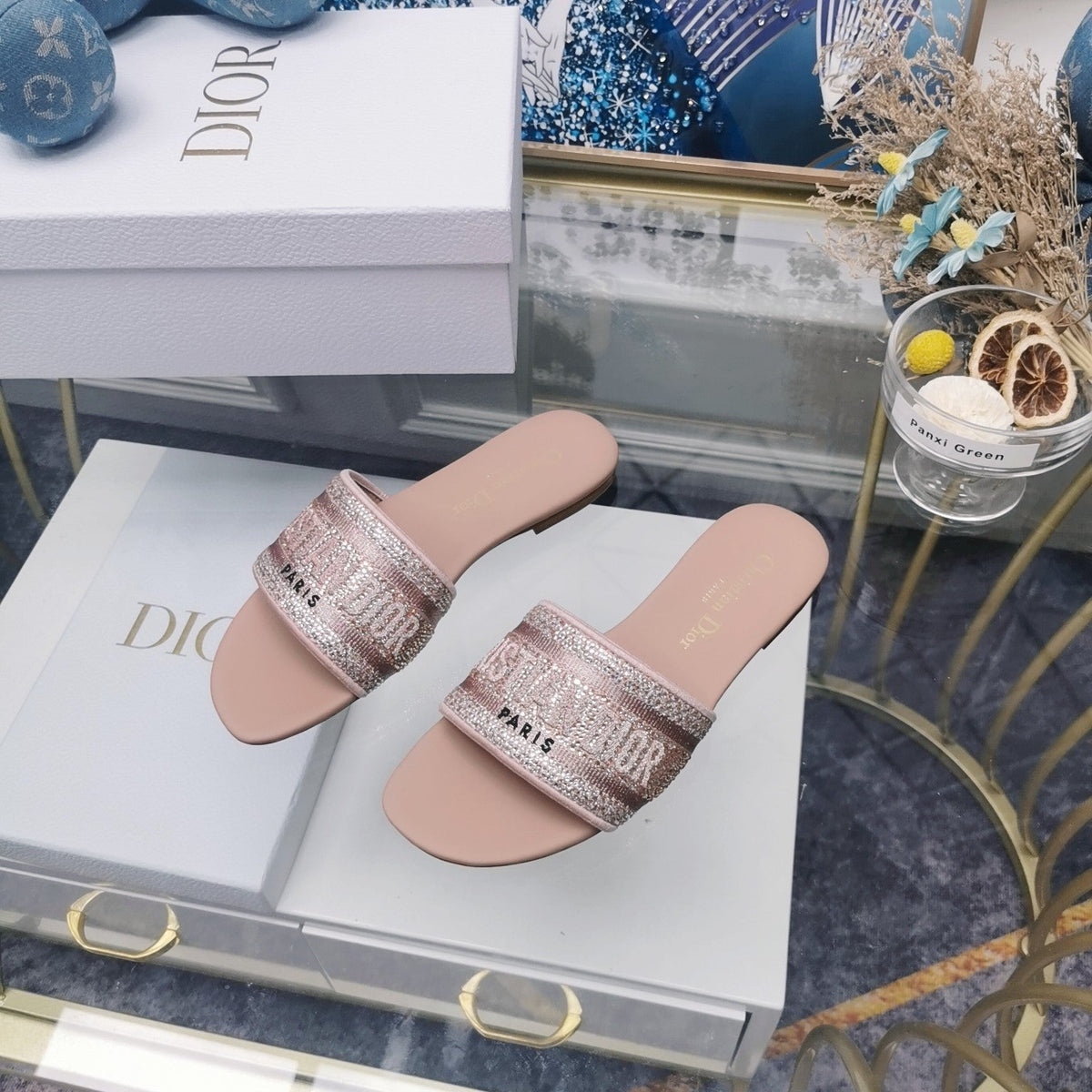 Dior CD Mule Dway Slide 10mm Multi-Motifs Style 23