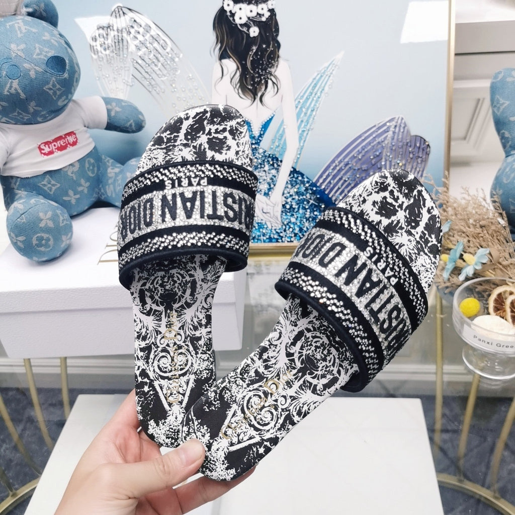 Dior CD Mule Dway Slide 10mm Multi-Motifs Style 17