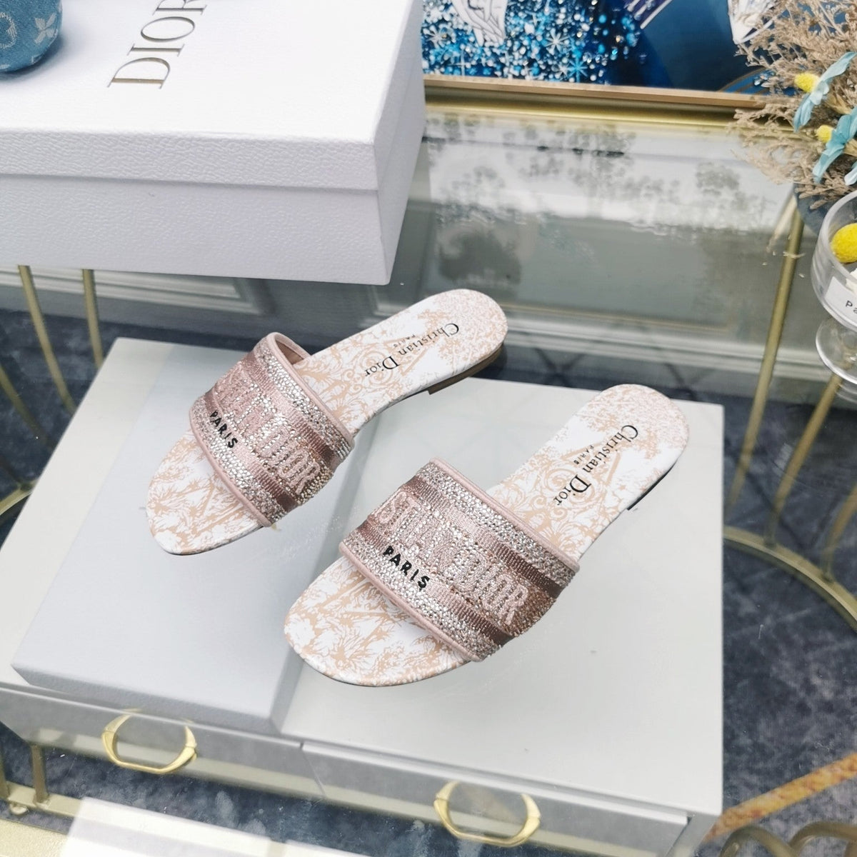 Dior CD Mule Dway Slide 10mm Multi-Motifs Style 16