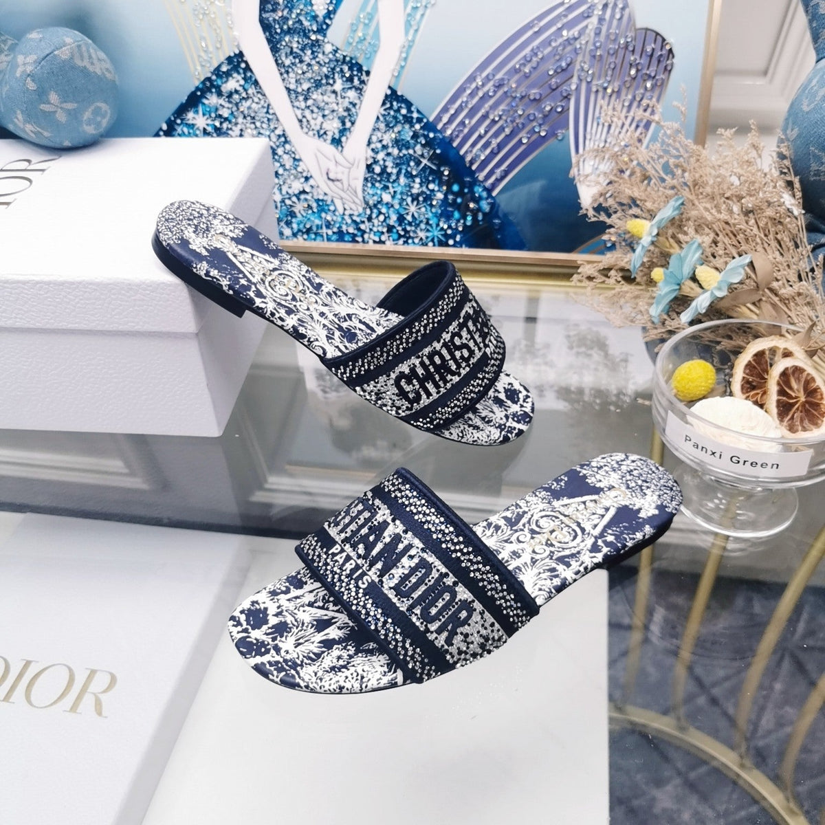 Dior CD Mule Dway Slide 10mm Multi-Motifs Style 15