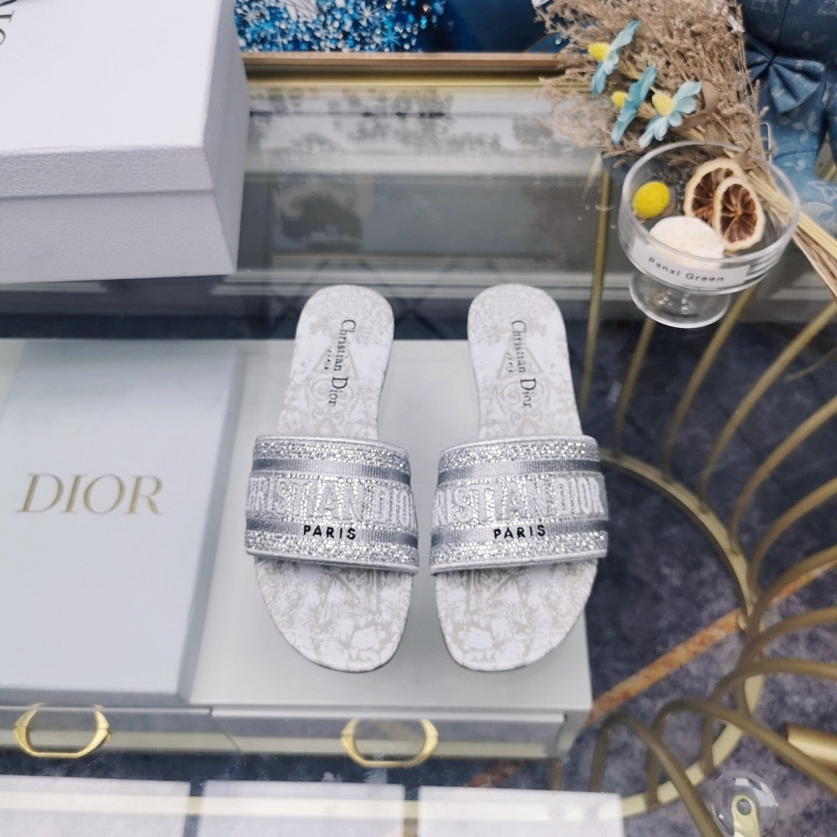 Dior CD Mule Dway Slide 10mm Multi-Motifs Style 14