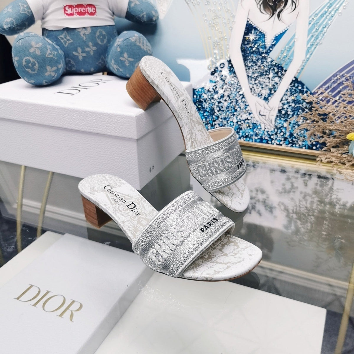 Dior CD Mule Dway Heeled Slide 45mm Style 25