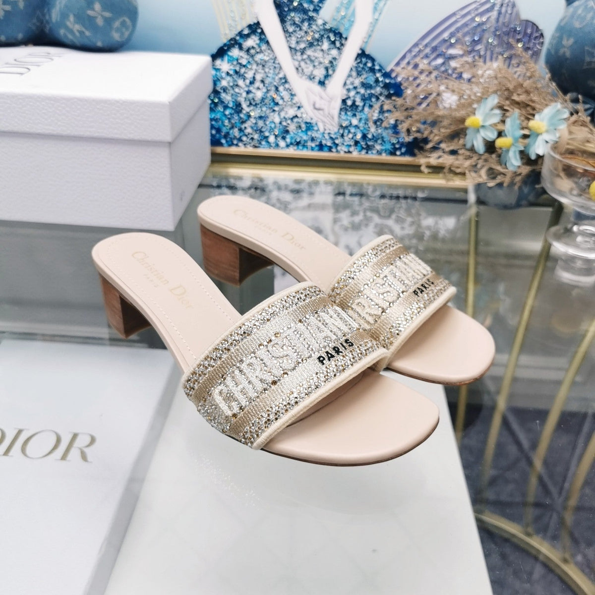 Dior CD Mule Dway Heeled Slide 45mm Style 15
