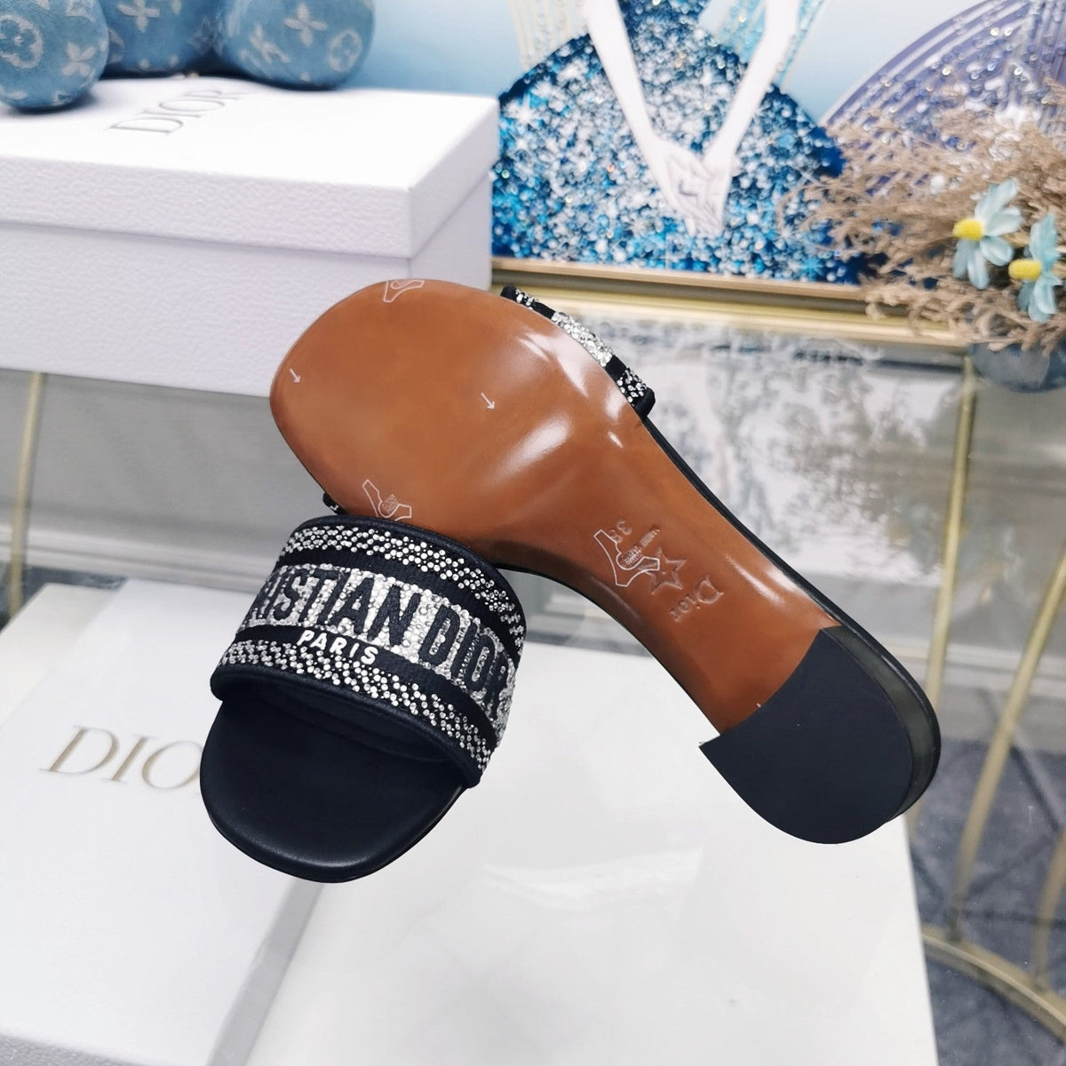 Dior CD Mule Dway Heeled Slide 45mm Style 19