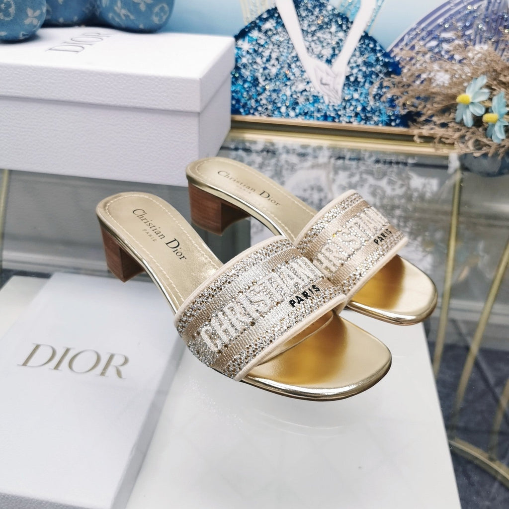 Dior CD Mule Dway Heeled Slide 45mm Style 18