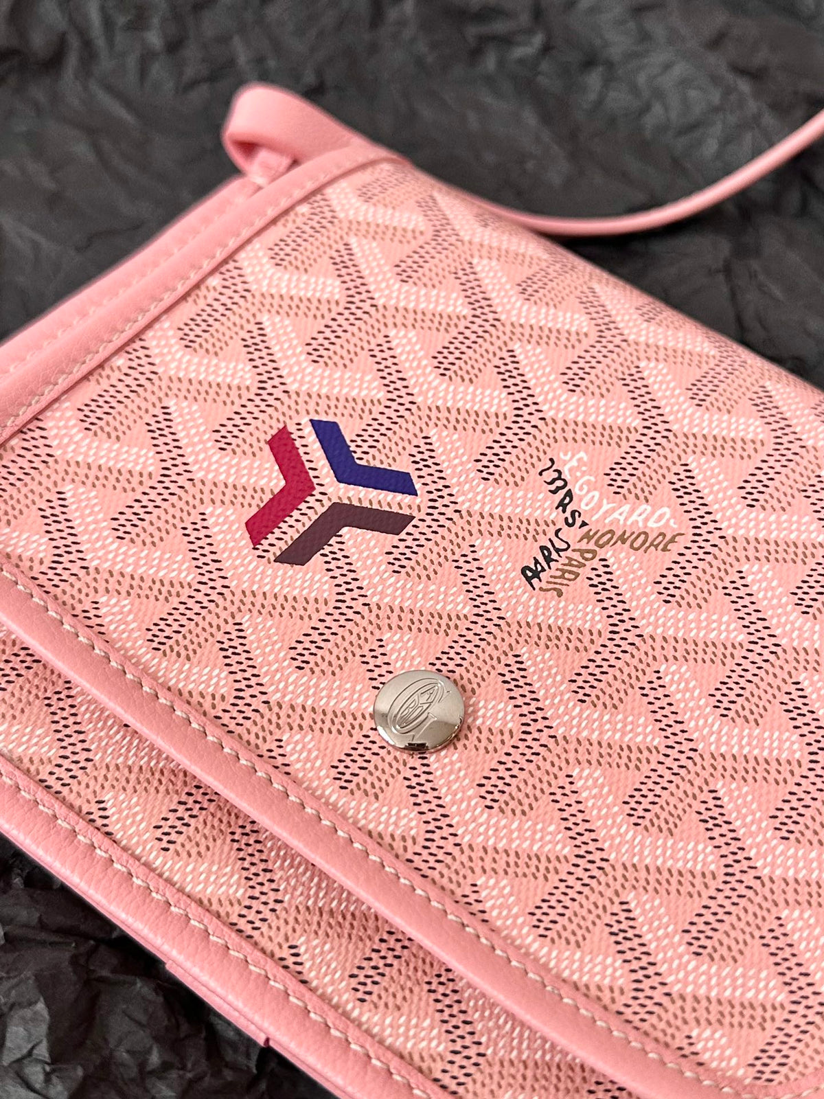 Goyard Plumet Pocket Wallet 20 in Pink Goyardine Canvas and Lambskin Trim