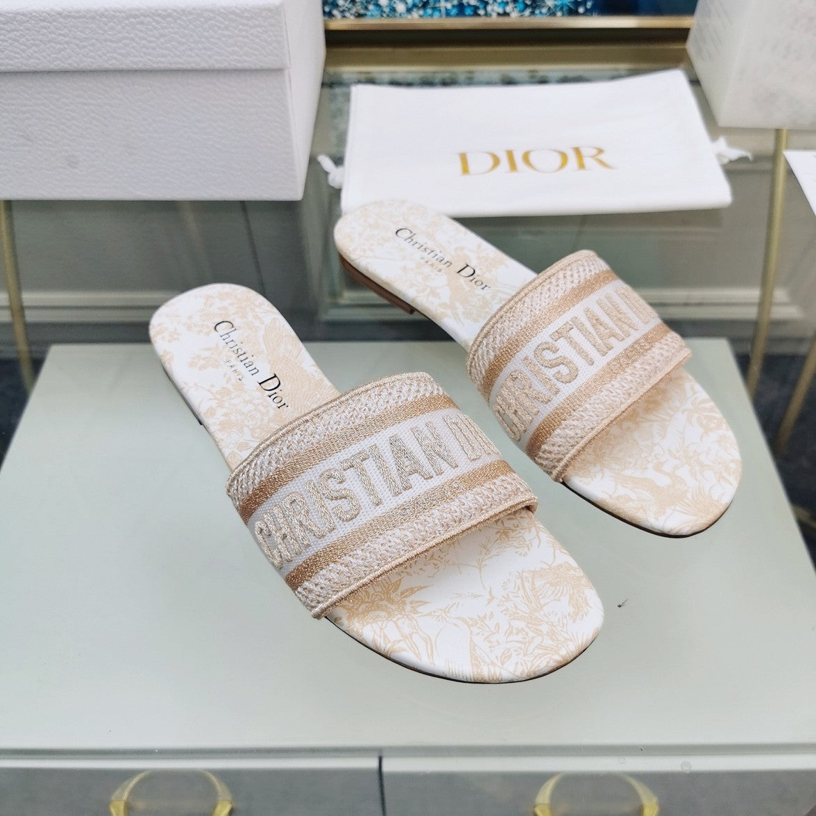 Dior CD Mule Dway Slide 10mm Multi-Motifs Style 82