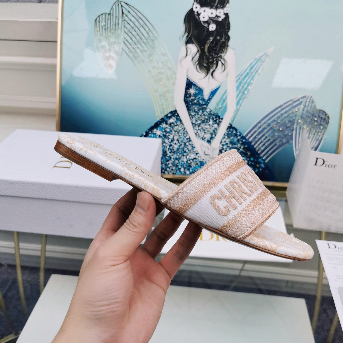 Dior CD Mule Dway Slide 10mm Multi-Motifs Style 82