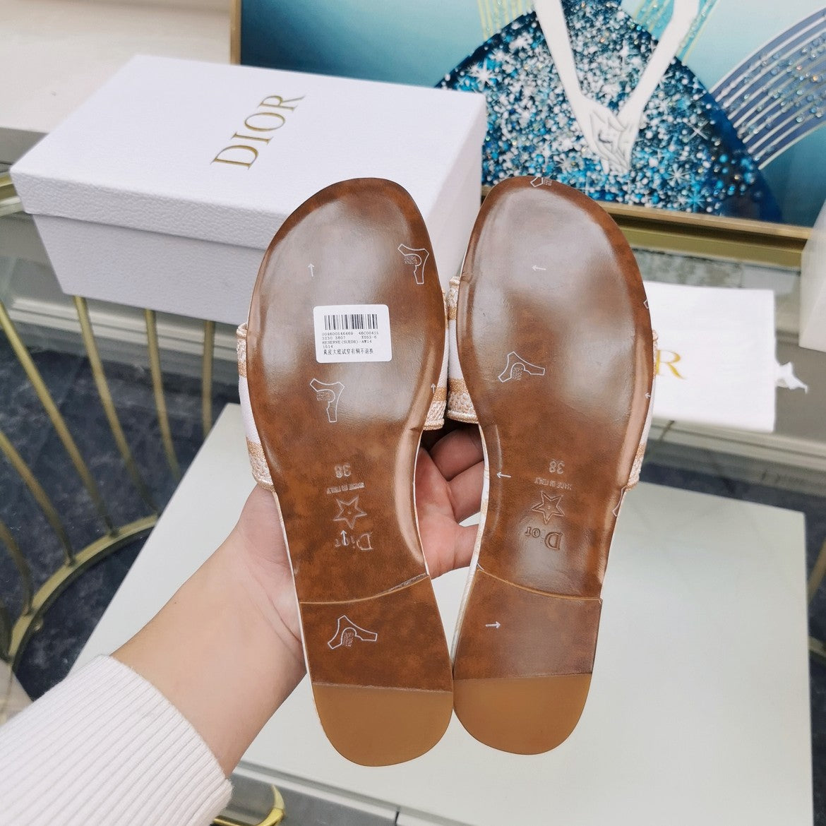 Dior CD Mule Dway Slide 10mm Multi-Motifs Style 82