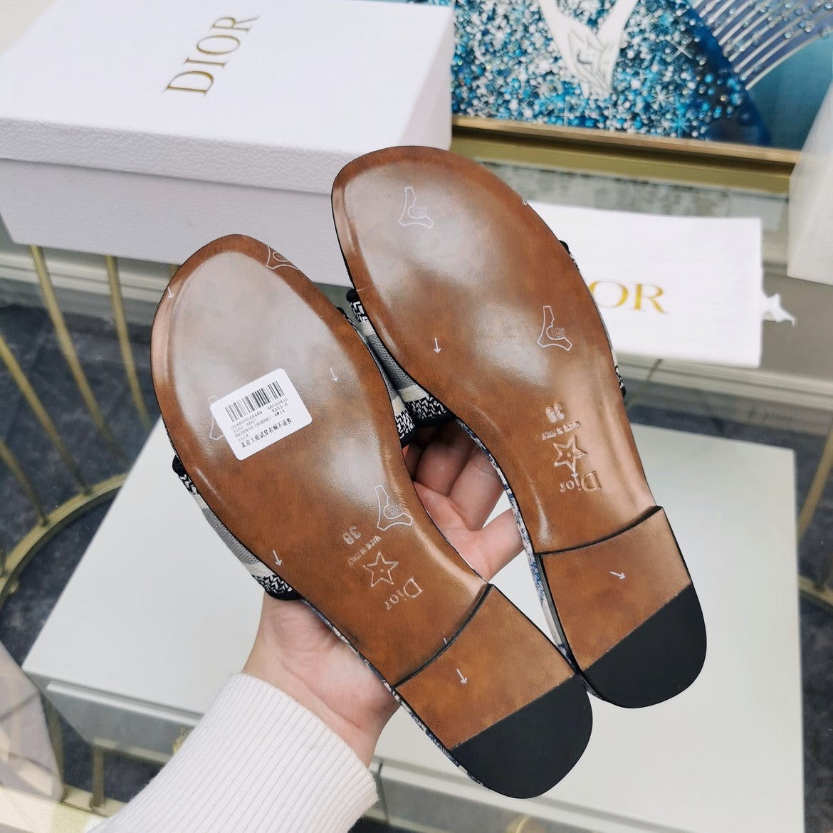 Dior CD Mule Dway Slide 10mm Multi-Motifs Style 75