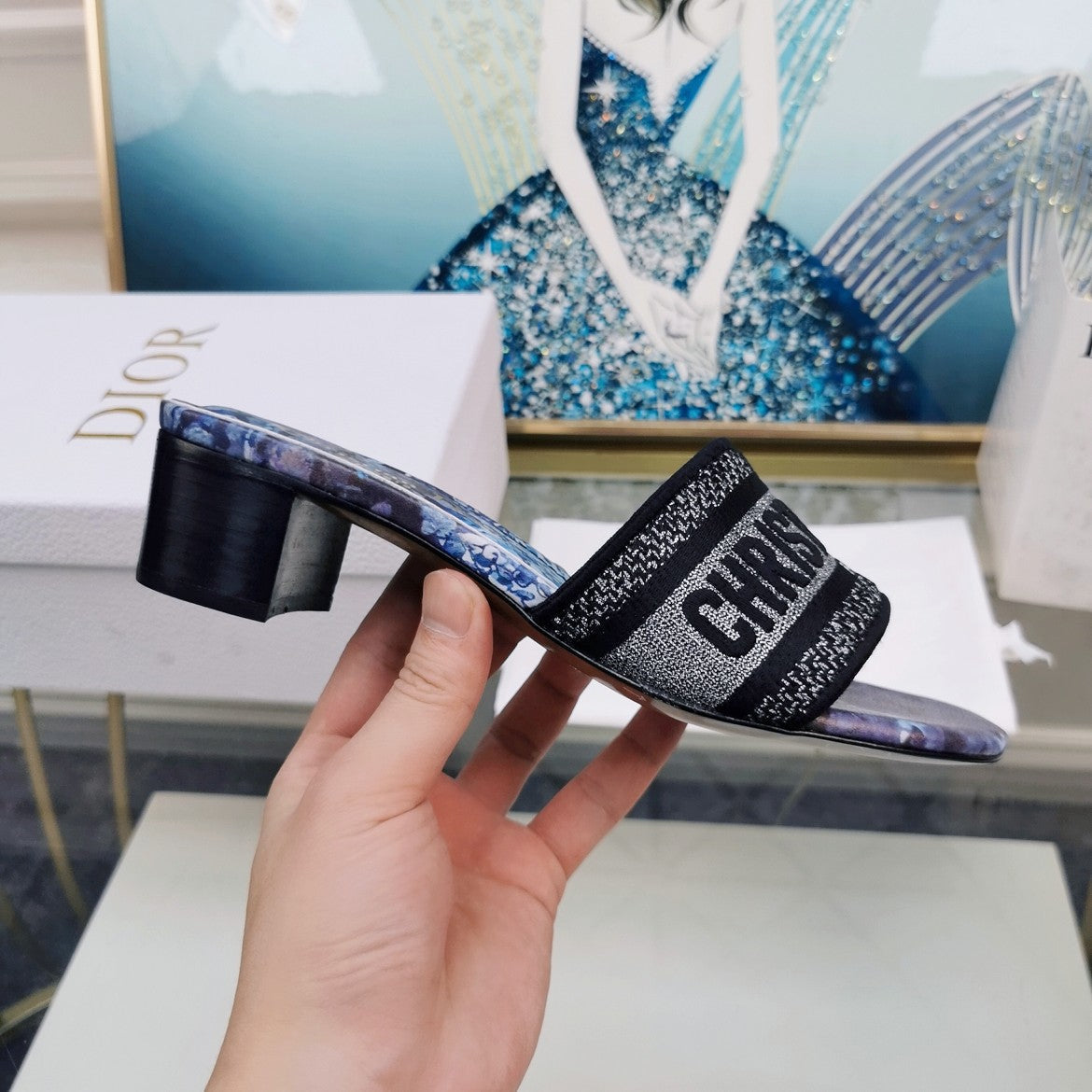 Dior CD Mule Dway Heeled Slide 45mm Style 30