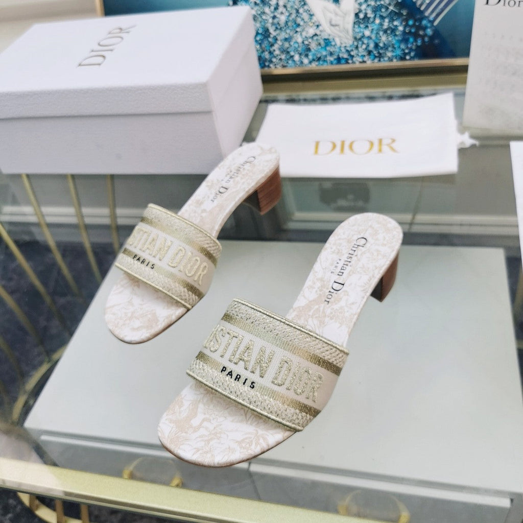 Dior CD Mule Dway Heeled Slide 45mm Style 36