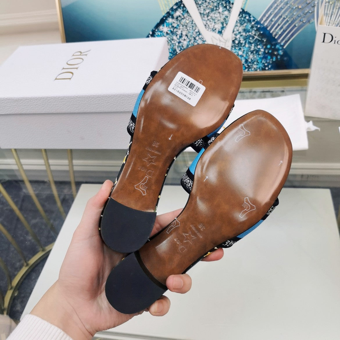 Dior CD Mule Dway Heeled Slide 45mm Style 37