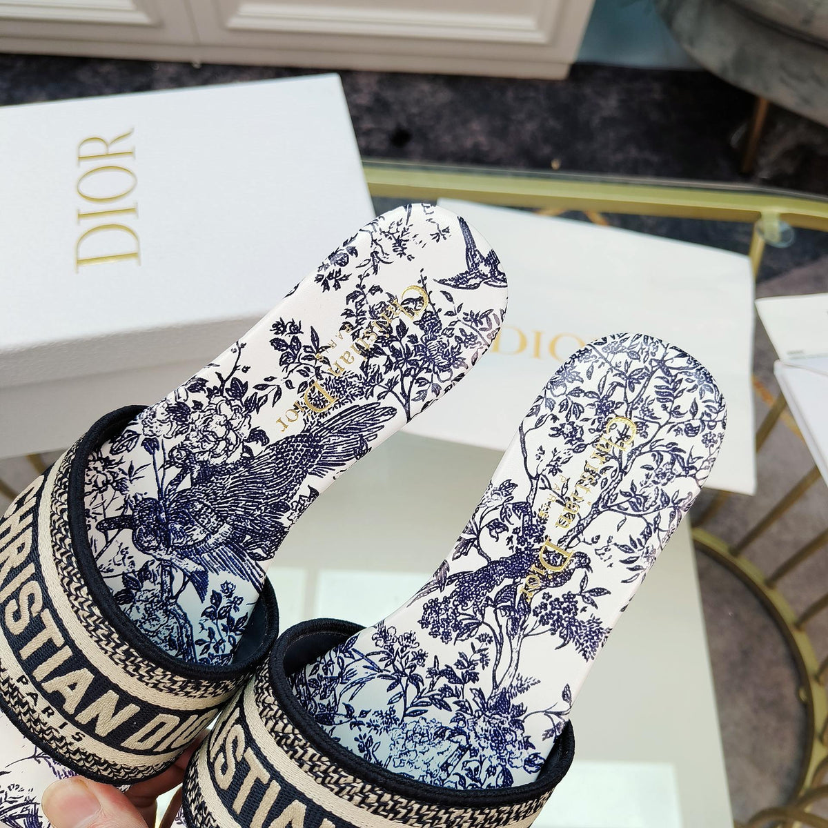 Dior CD Mule Dway Slide 10mm Multi-Motifs Style 11