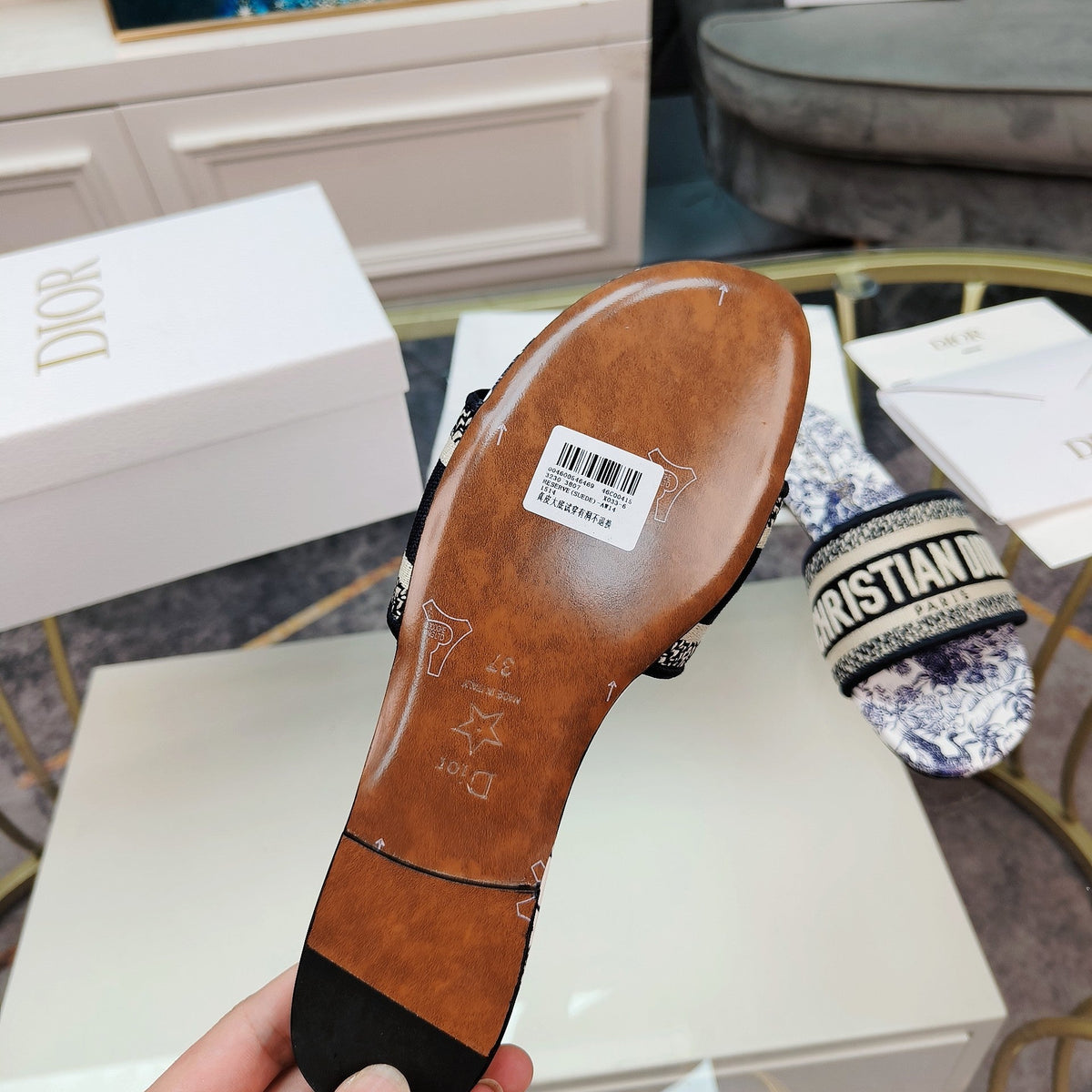 Dior CD Mule Dway Slide 10mm Multi-Motifs Style 11
