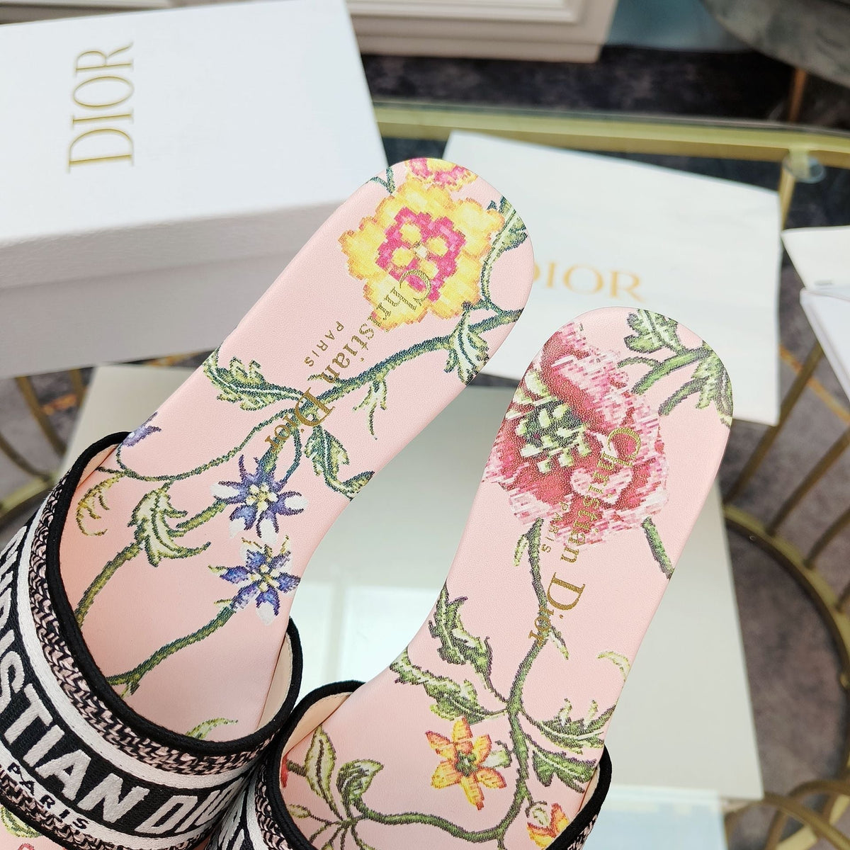 Dior CD Mule Dway Slide 10mm Multi-Motifs Style 9