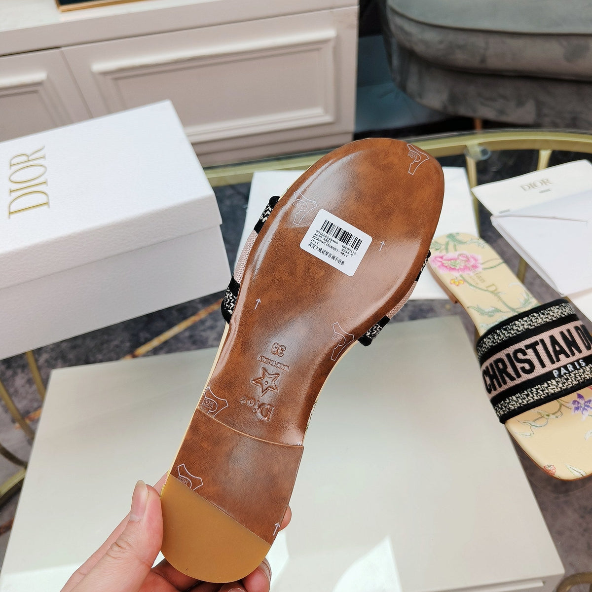 Dior CD Mule Dway Slide 10mm Multi-Motifs Style 8