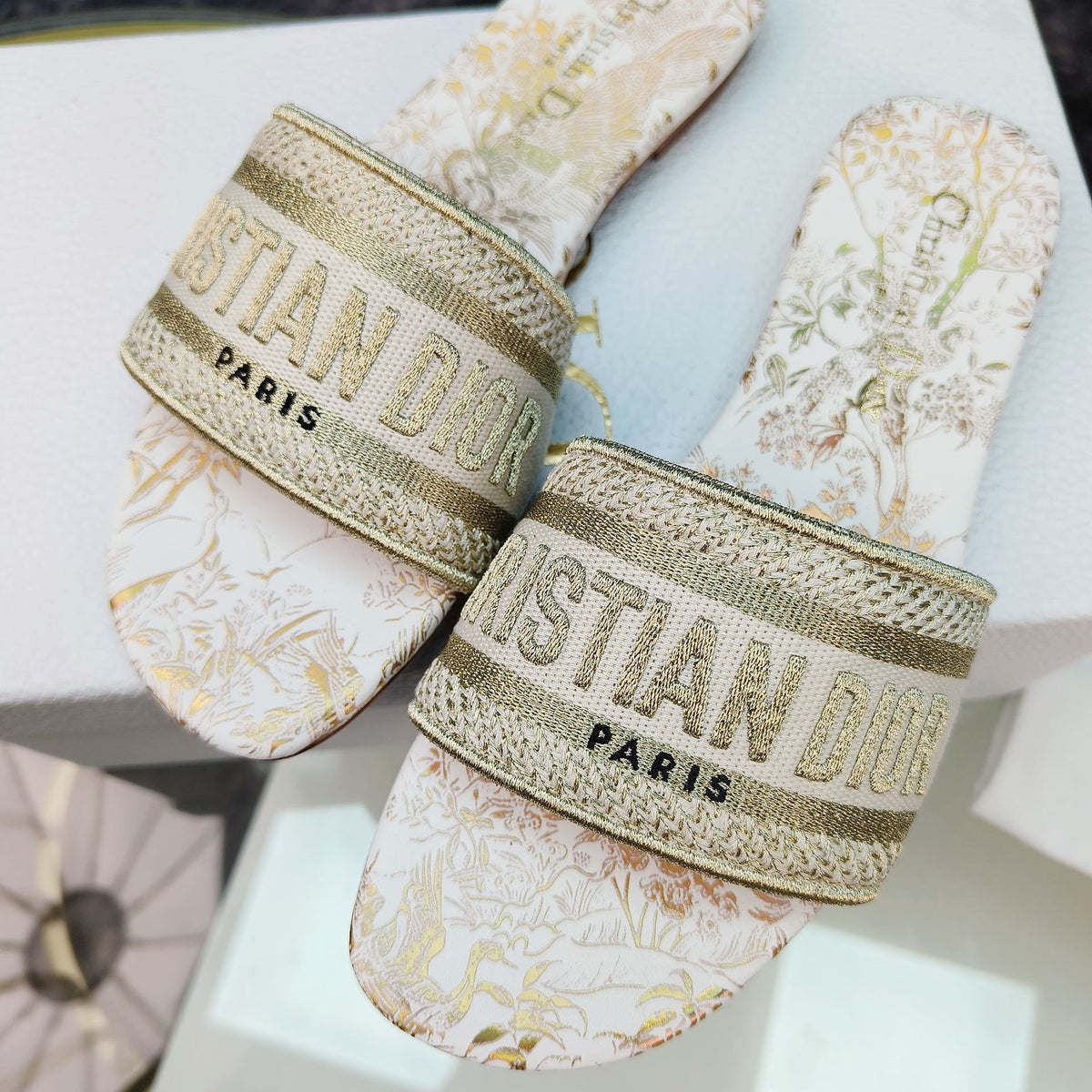 Dior CD Mule Dway Slide 10mm Multi-Motifs Style 7